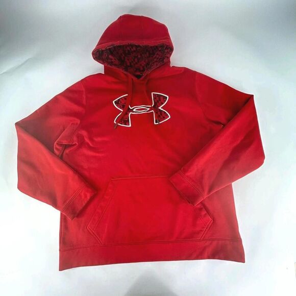 Under Armour UA Storm1 Hoodie Mens XL Loose Fit Red Fleece Pullover Sweatshirt - Picture 1 of 12